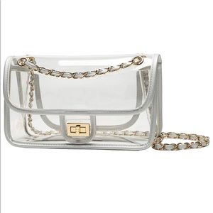 Clear PVC plastic purse bag crossbody